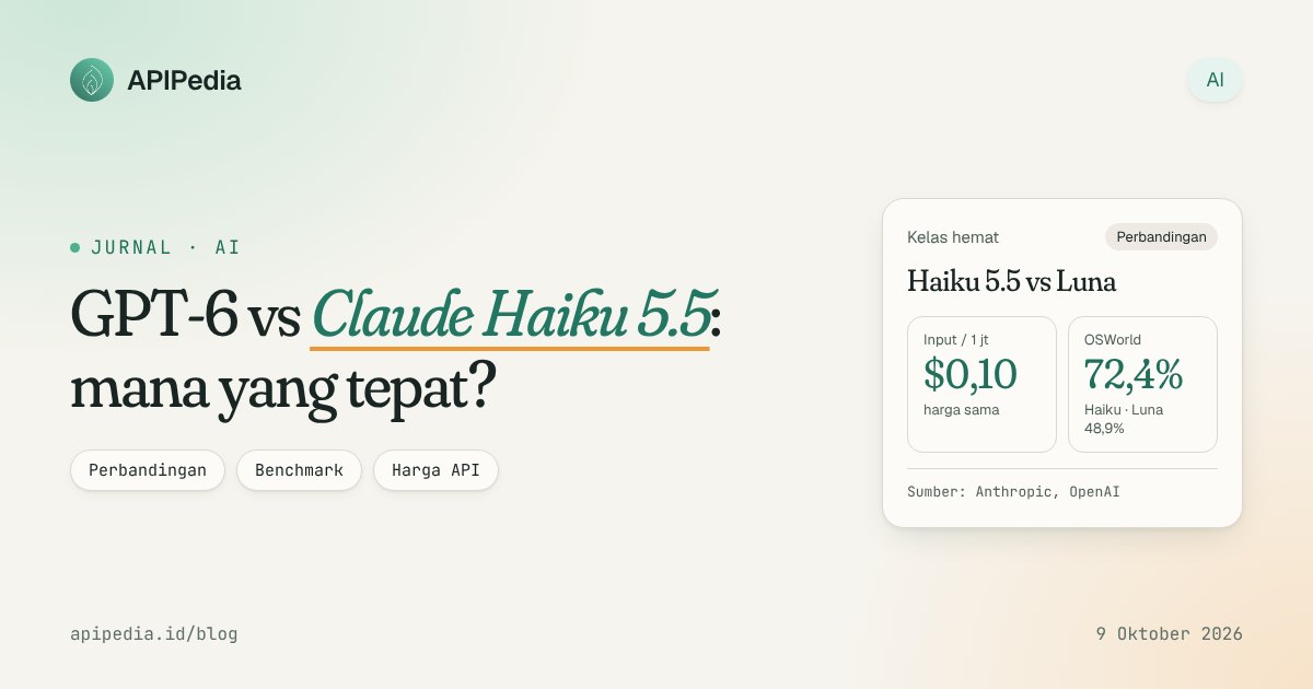 Perbandingan GPT-6 Luna dan Claude Haiku 5.5: harga input sama $0,10 per 1 juta token, skor OSWorld 72,4% vs 48,9%